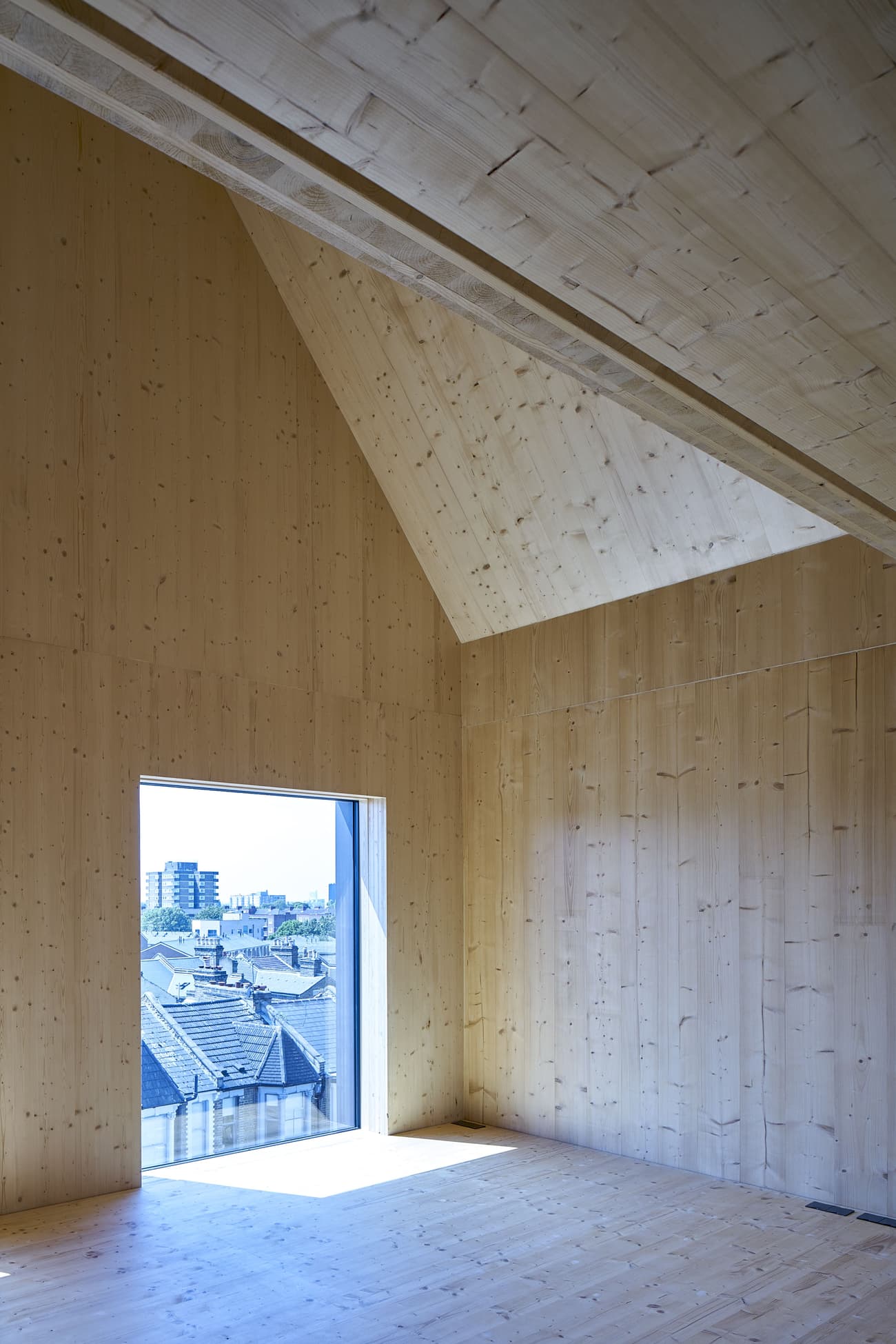 Architectural project - natural materials, wood, timber, raw materials, cityscape, natural light, passive design, sustainable design, warm tones, eco design, green building, neutral tones, daylight, wooden ceiling, timber ceiling, beige, light wood, natural wood, timber construction, simple design, honey wood, contemporary design, Scandinavian style, light brown, neutral palette, minimalist design, timber walls, circular design, clean lines, timber cladding, wood cladding, Nordic design, modern architecture, large window, energy efficient, wood walls, airy space, timber interior, inviting space, warm atmosphere, cozy atmosphere, timber flooring, minimalist space, residential space, bright interior, bright space, wooden structure, open space, wood flooring, modern interior, expansive view, wood interior, wooden room, timber room, vaulted ceiling, pitched ceiling, urban view, architectural space, home space